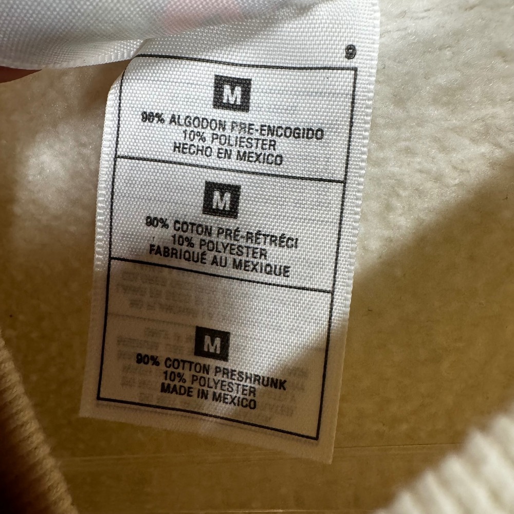 Fruit of the Loom Hairy Potter Bear Sweatshirt Mens Medium Cream - Picture 6 of 6